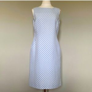 Brooks Brothers Woven Blue Cream Polka Dot Dress 6